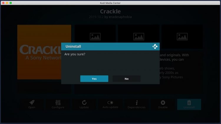 Uninstall Kodi Addons
