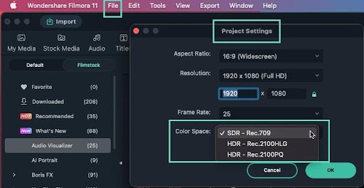 adjust the hdr parameter