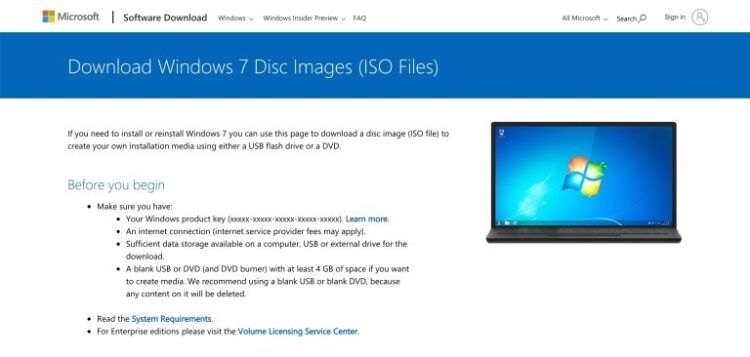 Download Windows 7 ISO