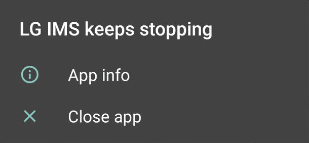 lg ims keeps stopping